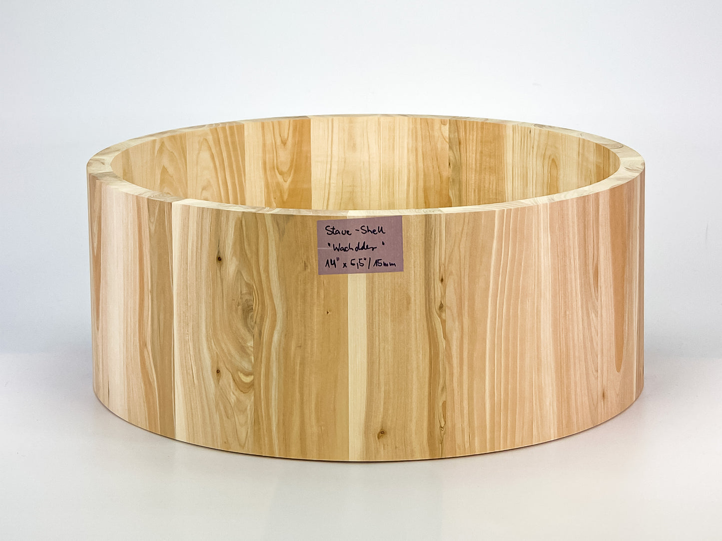 Wacholder/Juniper Stave-Snarekessel 14" x 5,5", "One of a Kind" 15 mm