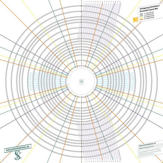 Schlagzeugkessel Drum Shell Layout-Mat auf Papier 76 cm x 76 cm